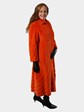 Woman's Oscar de la Renta Orange Sheared Mink Fur Coat