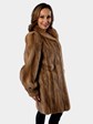 Woman's Pastel Female Mink Fur Stroller with Bold Shoulders
