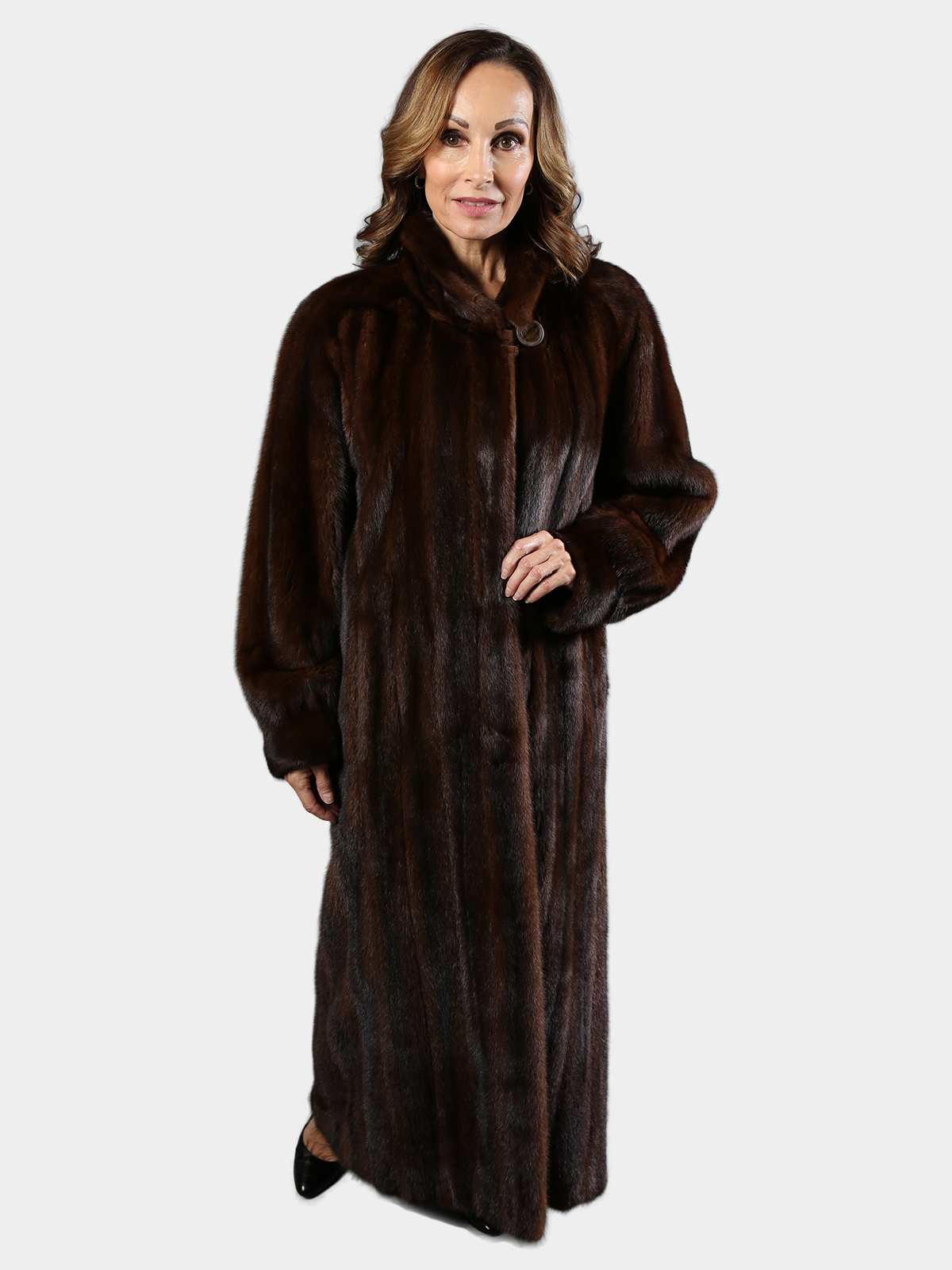 Woman's Mahogany Female Mink Fur Coat