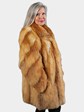 Woman's Red Fox Fur Stroller
