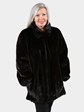 Woman's Ranch Mink Fur Jacket Reverse to Black Leather