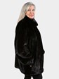 Woman's Ranch Mink Fur Jacket Reverse to Black Leather