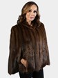 Woman's Vintage Dark Brown Muskrat Fur Cape