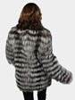 Woman's Feathered Natural Silver Fox Fur Jacket