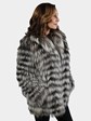 Woman's Feathered Natural Silver Fox Fur Jacket