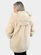 Woman's Cashmere Sheared Beaver Jacket with Detachable Hood