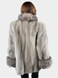 Woman's Cerulean Mink Fur Jacket with Indigo Fox