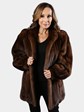 Woman's Mahogany Female Mink Fur Jacket