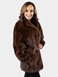 Woman's Mahogany Female Mink Fur Jacket