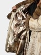 Woman's Ivory Sheared Mink Fur 7/8 Coat with Sable Trim