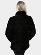 Woman's Black Sheared Mink Fur Jacket Reversing to Rain Taffeta