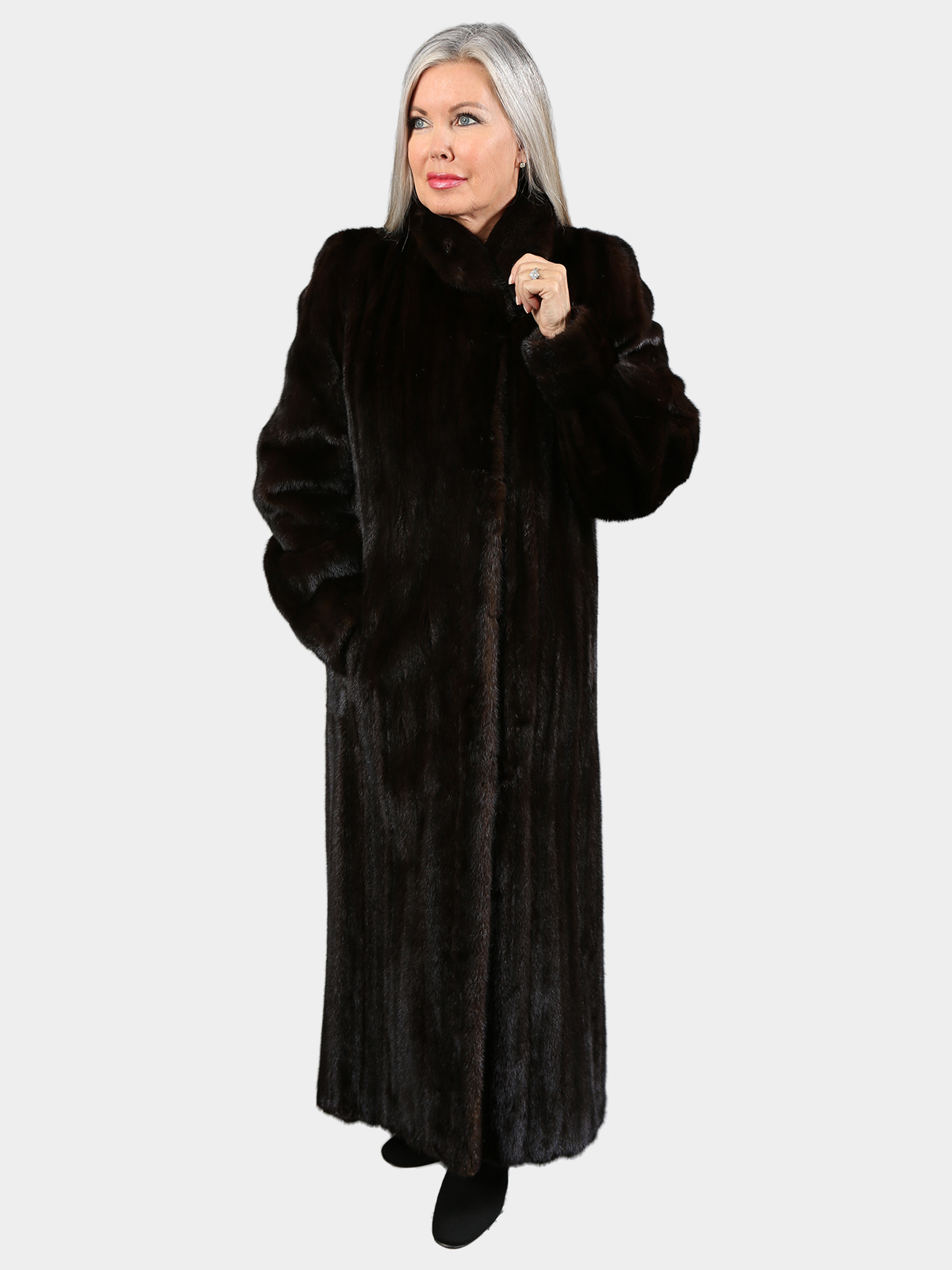 Woman's Mahogany Female Mink Fur Coat