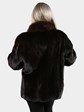 Woman's Mahogany Mink Fur Jacket with Dyed Fox Collar