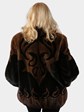 Woman's Lunaraine and Dark Mahogany Mink Fur Zipper Jacket with Geometric Design