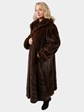 Woman's Plus Size Demi Buff Female Mink Fur Directional Coat