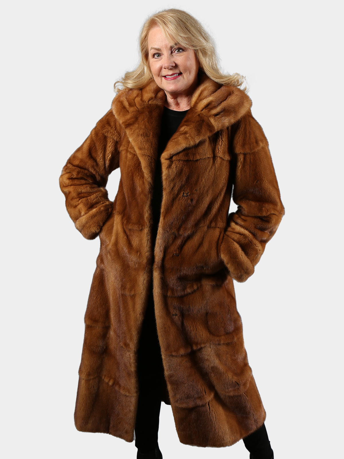 Woman's Whiskey Female Mink Fur Coat