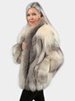 Woman's Natural Cross Fox Fur Jacket