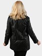 Woman's Christ Black Quilted Shearling Lamb Fur Jacket