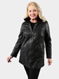 Woman's Christ Black Quilted Shearling Lamb Fur Jacket