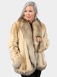 Woman's Gold Tip Sheared Mink Fur Jacket with Golden Isle Fox Trim