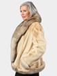 Woman's Gold Tip Sheared Mink Fur Jacket with Golden Isle Fox Trim