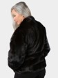 Woman's Ranch Female Mink Fur Jacket Reversible to Black Leather