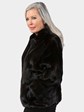 Woman's Ranch Female Mink Fur Jacket Reversible to Black Leather