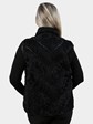 Woman's Black Persian Lamb Fur Vest Reversing to Black Quilted Rain Taffeta