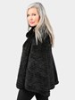 Woman's Ranch Mink Fur Poncho with Black Cashmere Lining