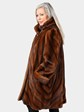 Woman's Rust Colored Female Mink Fur 3/4 Coat