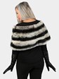 Woman's Chinchilla Dyed Rex Rabbit Fur Capelet