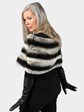 Woman's Chinchilla Dyed Rex Rabbit Fur Capelet