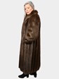 Woman's Medium Tone Long Hair Beaver Fur Coat