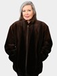Woman's Brown Sheared Degradé Mink Fur Jacket