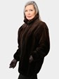 Woman's Brown Sheared Degradé Mink Fur Jacket