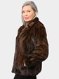 Woman's Mahogany Female Mink Fur Jacket