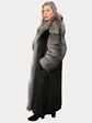 Woman's Ranch Mink Fur Coat with Indigo Fox