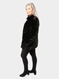 Woman's Black Sheared Mink Fur Jacket Reversing to Rain Taffeta