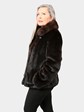 Woman's Ranch Female Mink Fur Jacket with Sable Collar