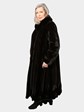 Women's Deepest Mahogany Female Mink Fur Coat with 'Fur Up Fur Down' Design