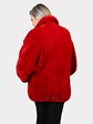 Woman's Red Sheared Beaver Fur Jacket