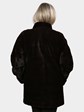 Woman's Brown Sheared Mink Fur Jacket Reversing to Bronze Rain Taffeta