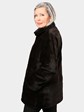Woman's Brown Sheared Mink Fur Jacket Reversing to Bronze Rain Taffeta