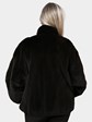 Woman's Black Sheared Mink Fur Jacket Reversing to Leather