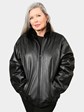 Woman's Black Sheared Mink Fur Jacket Reversing to Leather