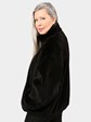 Woman's Black Sheared Mink Fur Jacket Reversing to Leather