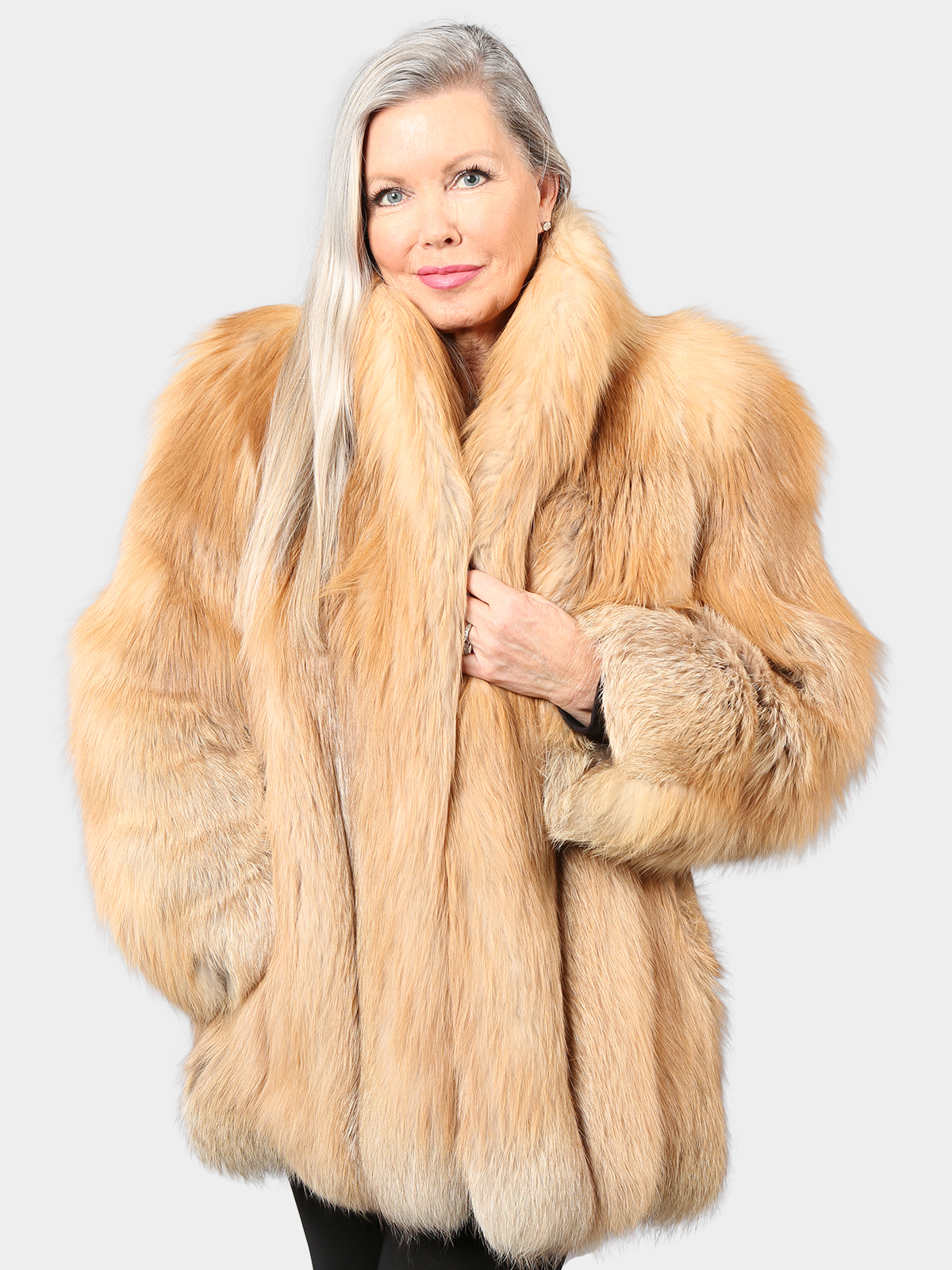 Woman's Natural Red Fox Fur Jacket