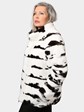 Woman's Gorski White Jaguar Female Mink Fur Jacket