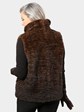 Woman's Gorski Scan Brown Feathered Mink Fur Vest