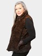 Woman's Gorski Scan Brown Feathered Mink Fur Vest